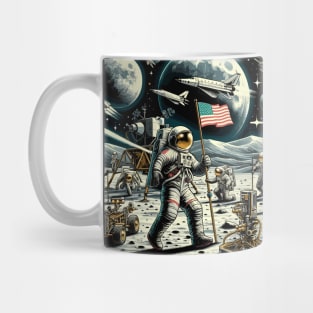 Moon Conquest: Retro Space Race Adventure Mug